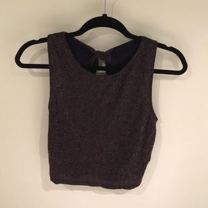 Gold and black crop top